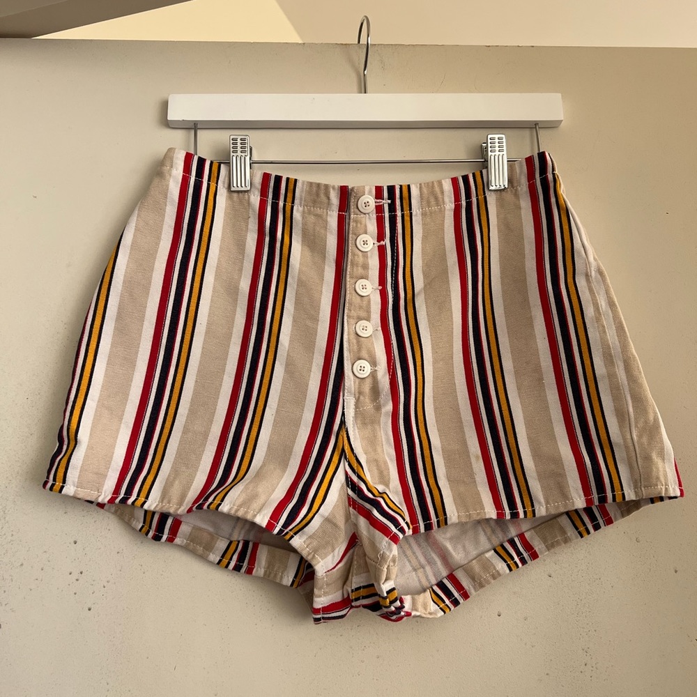 Urban Outfitters Molly Striped Button Fly Shorts - Picture 3 of 5